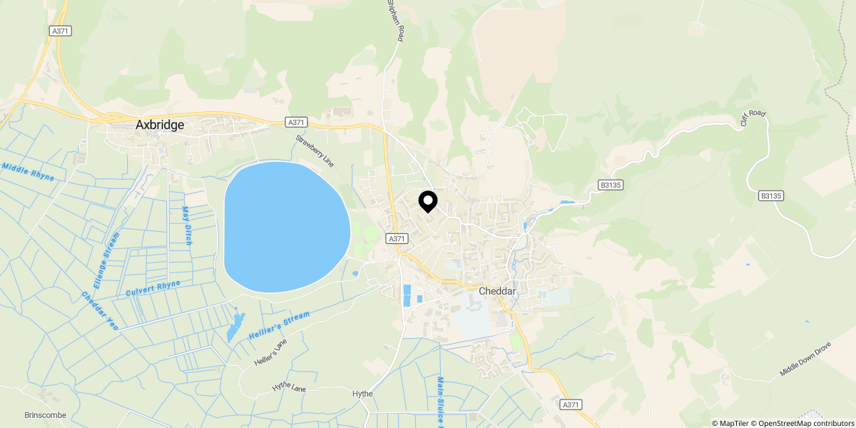 Approximate location of The Barrows, Cheddar