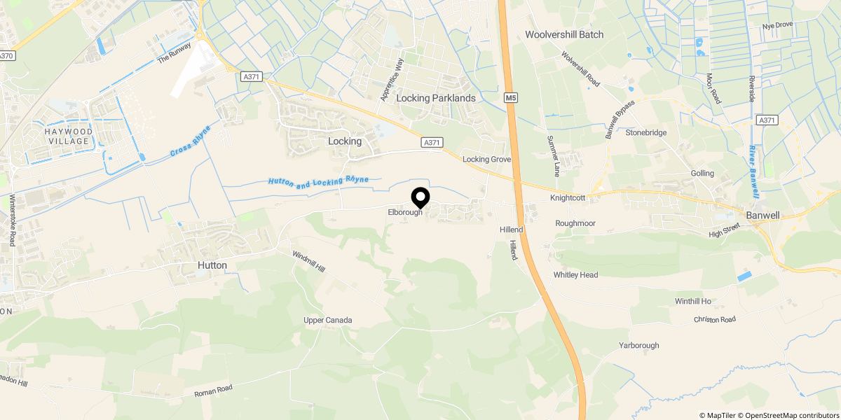 Approximate location of Banwell Road, Elborough