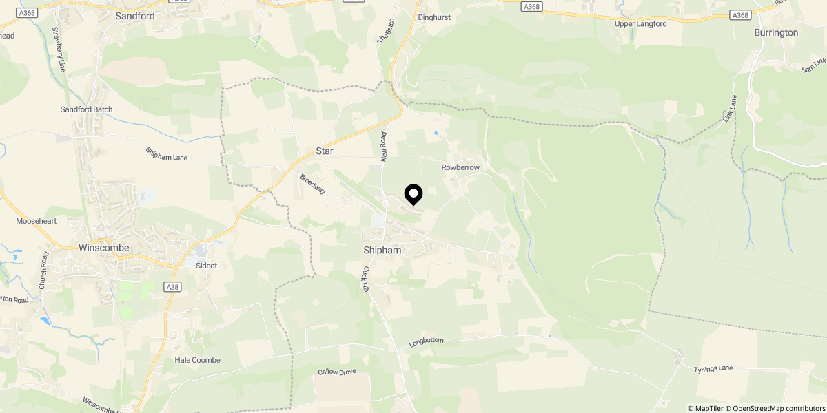 Approximate location of Beech road, Shipham