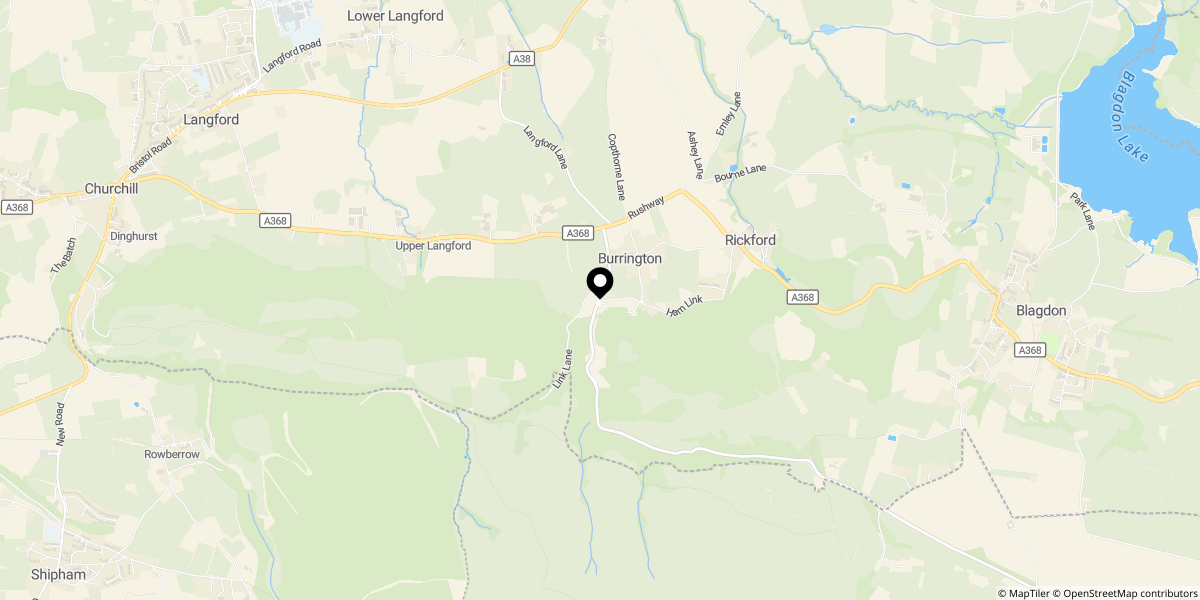 Approximate location of Link Lane, Burrington