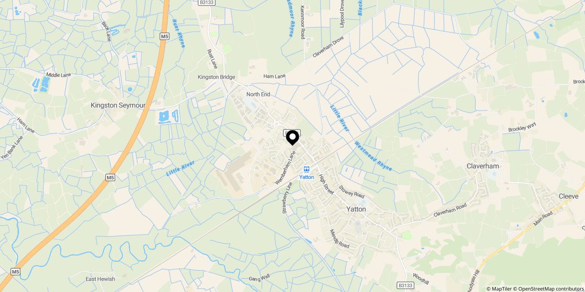 Approximate location of Gregory Mead, Yatton