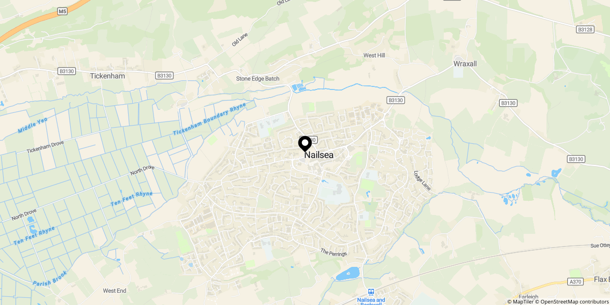 Approximate location of Eastway Square, Nailsea