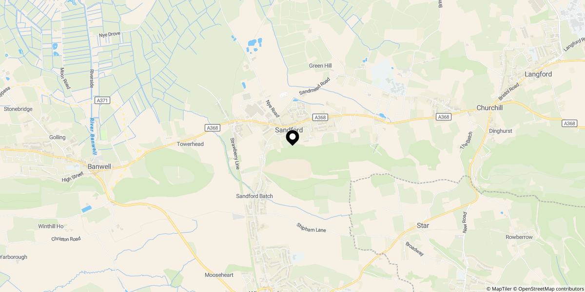 Approximate location of Yew Tree Gardens, Sandford