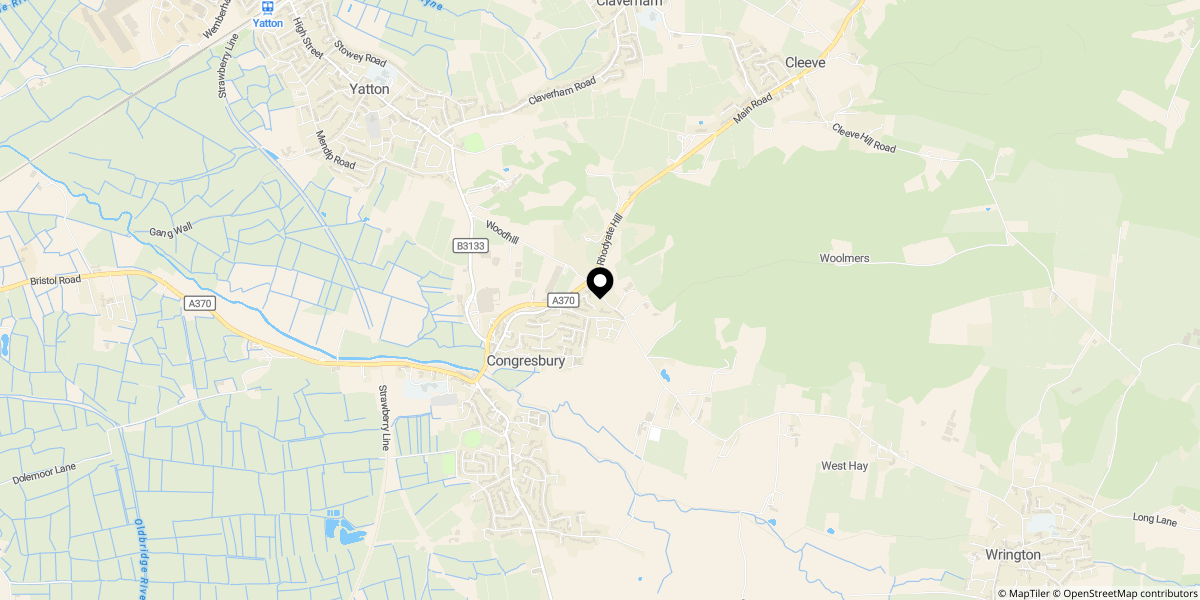 Approximate location of Wrington Mead, Congresbury