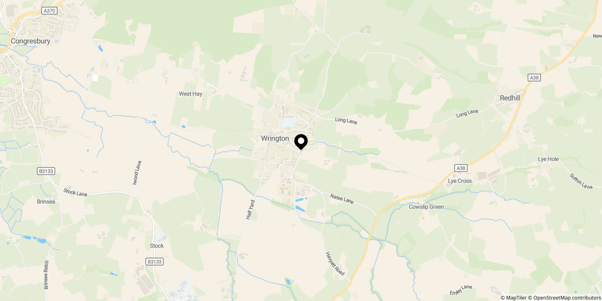 Approximate location of Garstons Close, Wrington