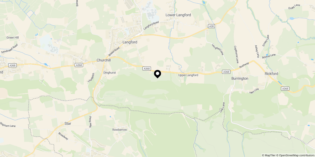 Approximate location of Bath Road, Upper Langford