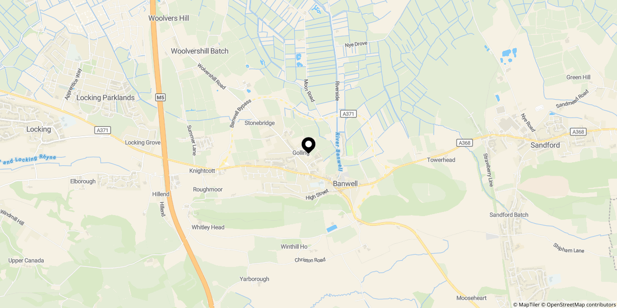 Approximate location of Taylors Fields, Banwell
