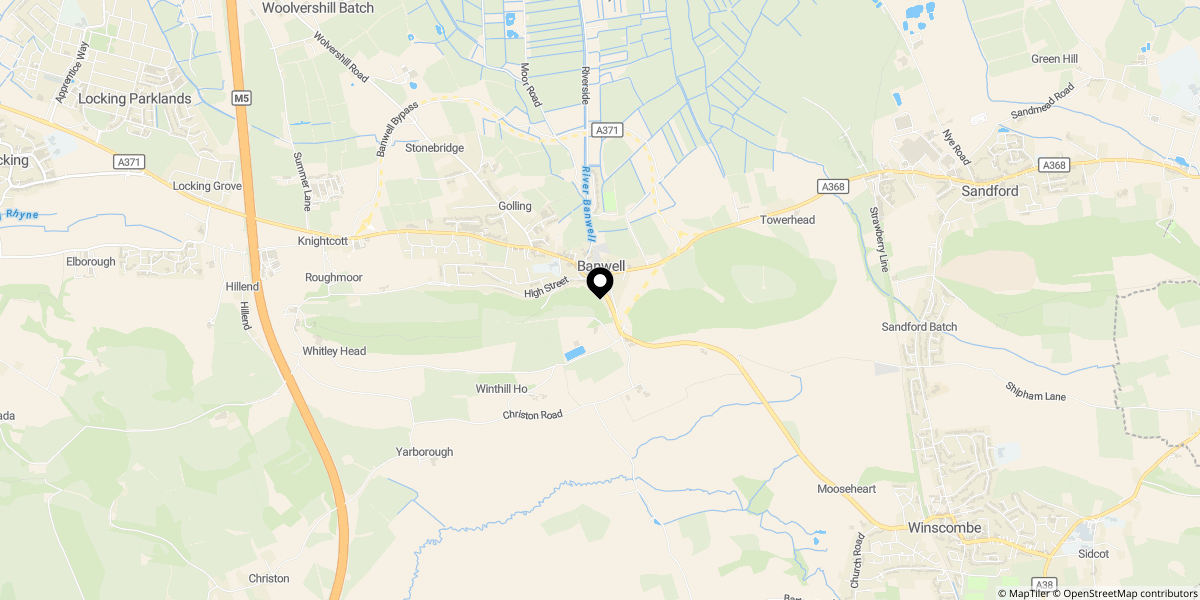 Approximate location of Dark Lane, Banwell