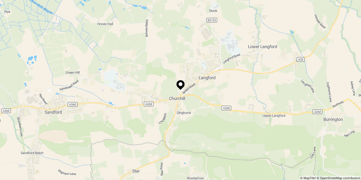 Approximate location of Bristol Road, Churchill