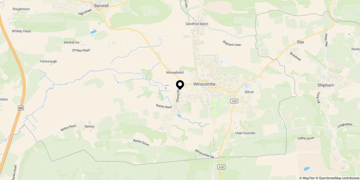 Approximate location of Holstein Avenue, Winscombe