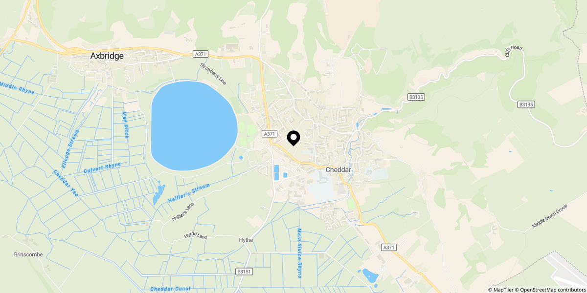 Approximate location of Budgetts Mead, Cheddar