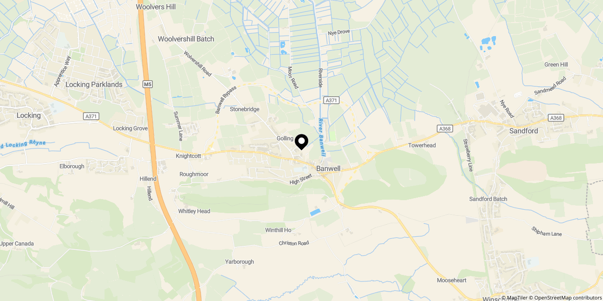 Approximate location of Taylors Fields, Banwell