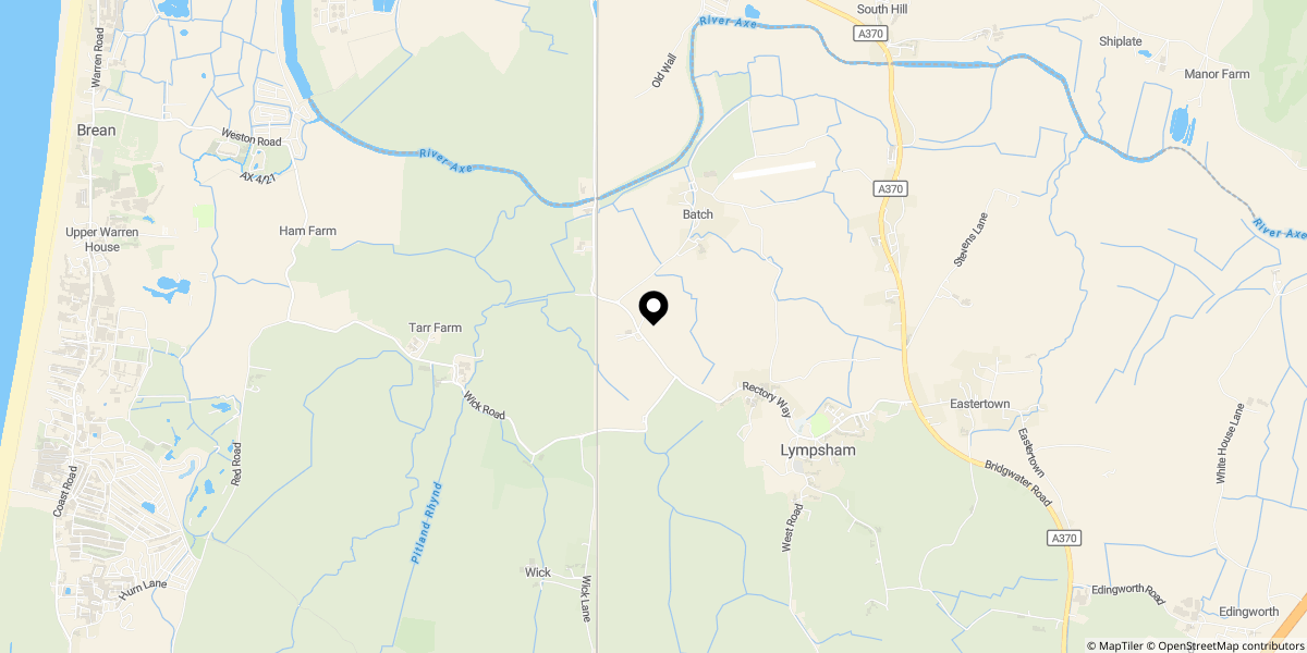 Approximate location of Rectory Way, Lympsham
