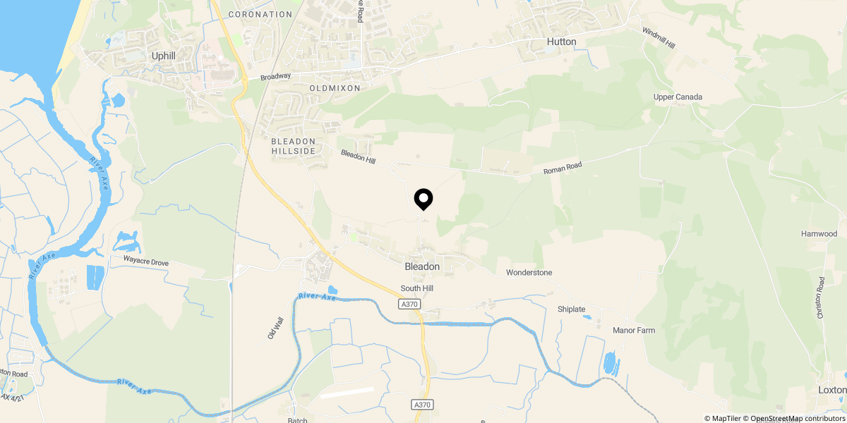 Approximate location of Celtic Way, Bleadon