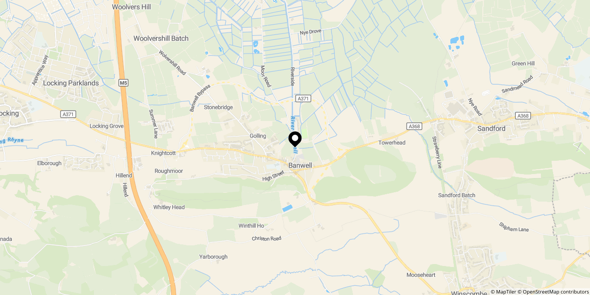 Approximate location of West Street, Banwell