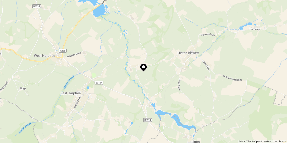 Approximate location of South Widcombe, East Harptree