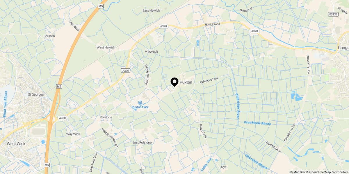 Approximate location of Puxton Road, Weston-super-Mare