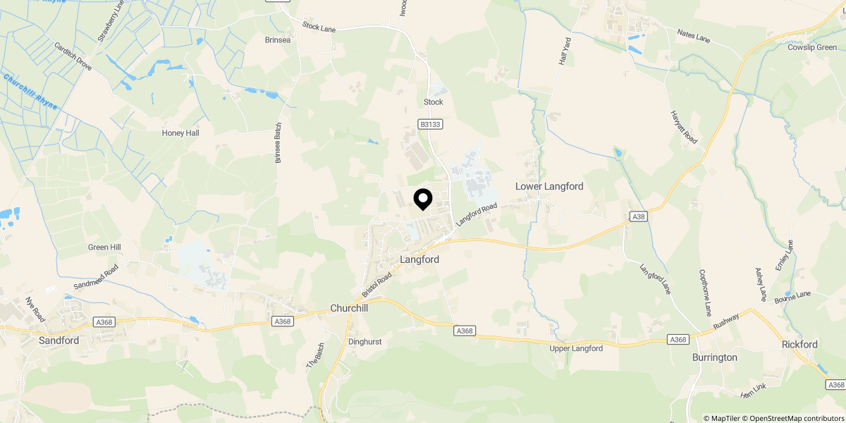 Approximate location of Langford, Bristol