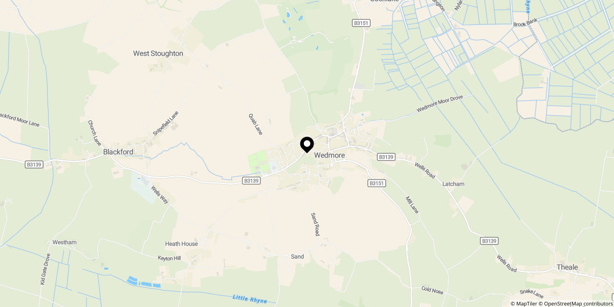 Approximate location of Guildhall Lane, Wedmore