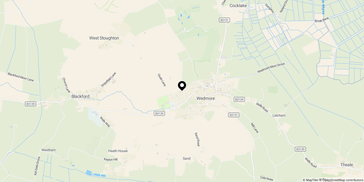 Approximate location of Gorse Close, Wedmore