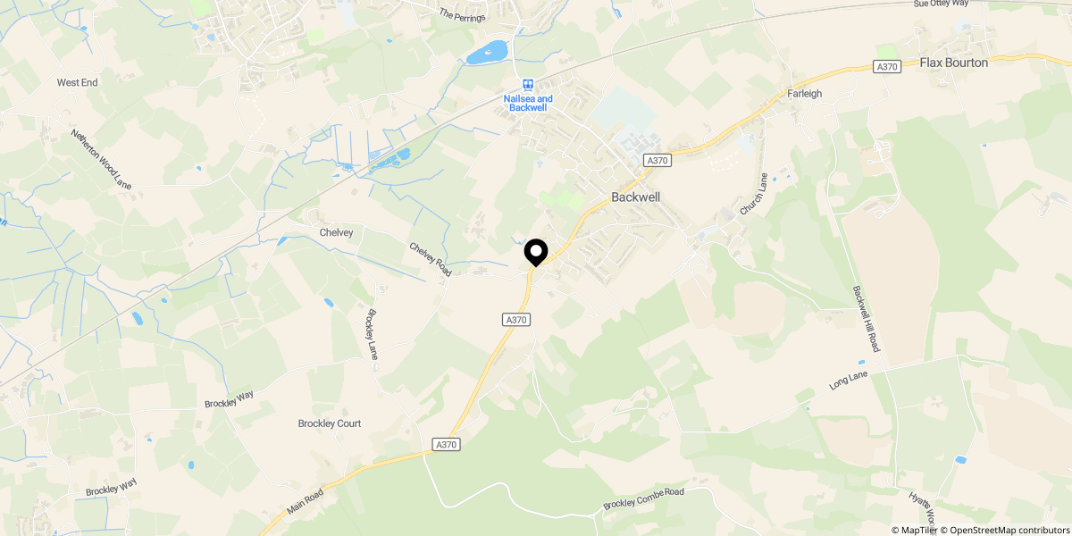 Approximate location of Robinson Close, Backwell