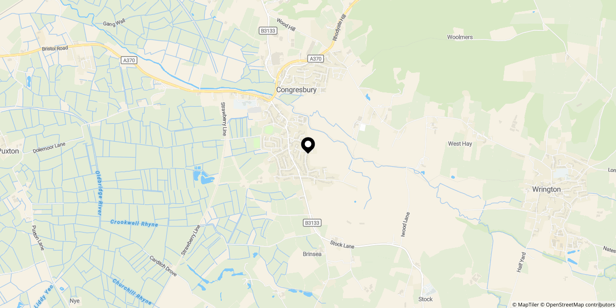 Approximate location of Brinsea Road, Congresbury