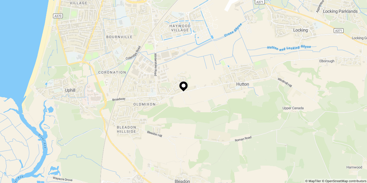 Approximate location of Woodside Avenue, Hutton