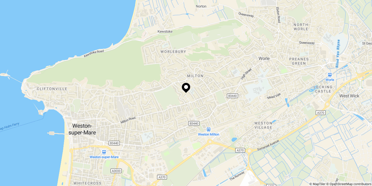 Approximate location of The Crescent, Milton