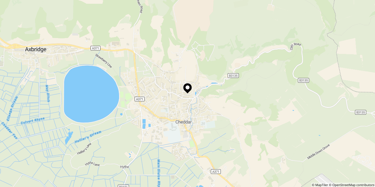 Approximate location of Silver Street, Cheddar