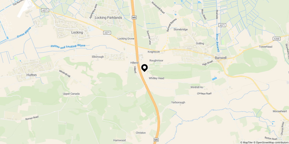 Approximate location of Whitley Head, Banwell