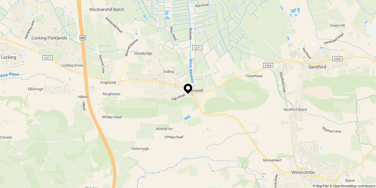 Approximate location of West Street, Banwell